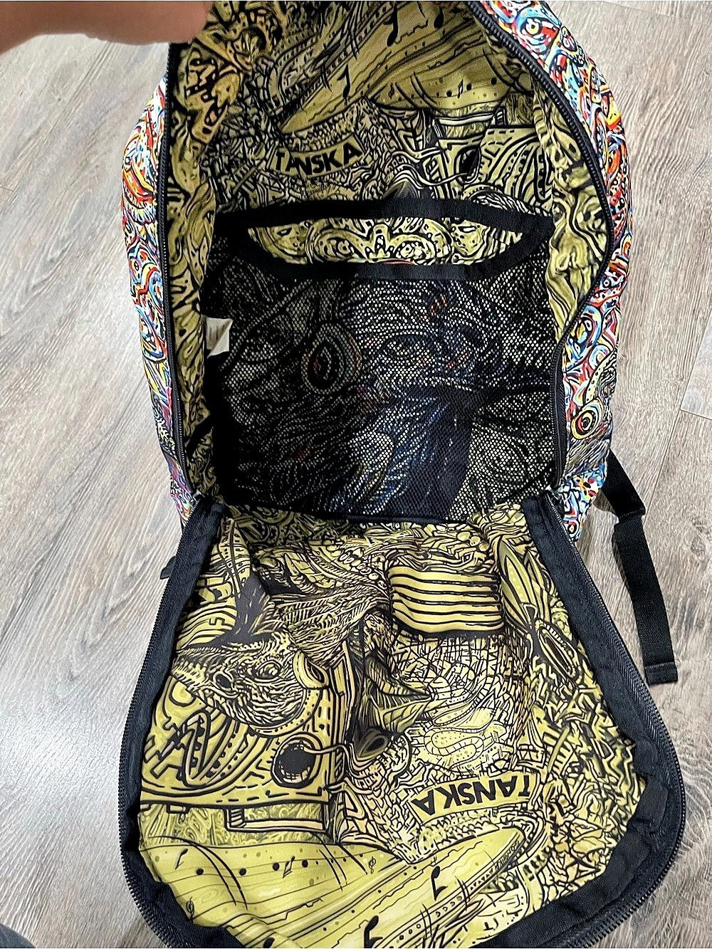 TANSKA Multicolor Abstract Print Backpack - Picture 3 of 8